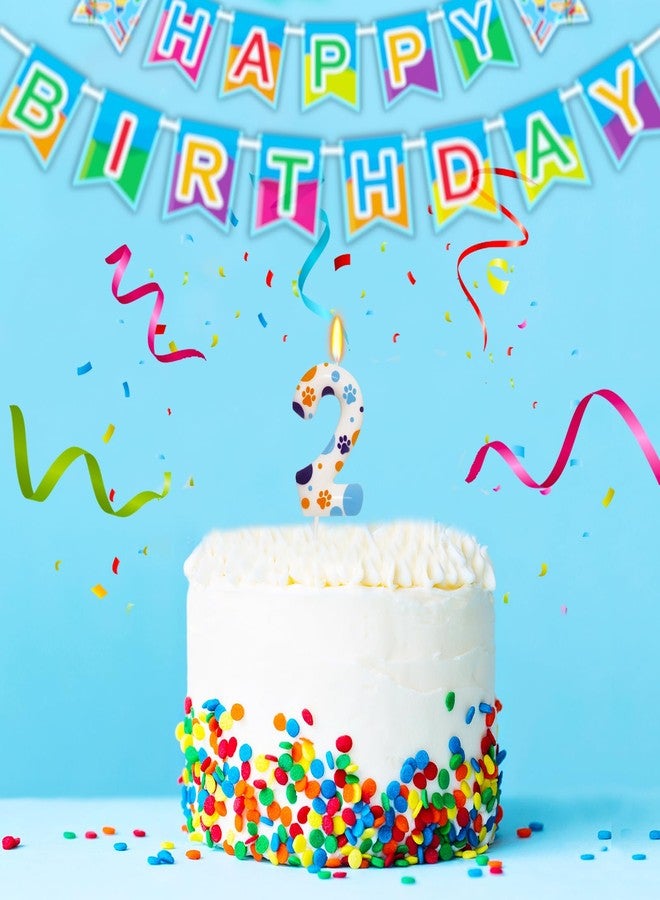 ElekFX Blue Dog Paw Themed Birthday Candles, Number 2 Blue Dog Birthday Party Supplies, 2.76 inch Cake Topper Decorations, Birthday Decorations for Kids (Number 2) - Image 4