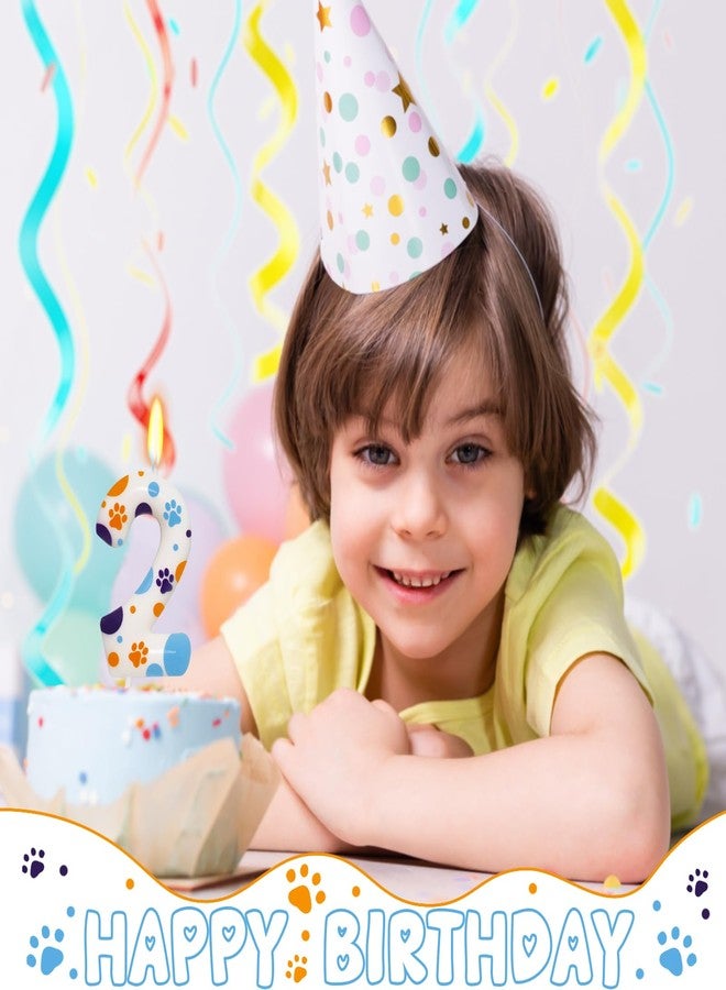 ElekFX Blue Dog Paw Themed Birthday Candles, Number 2 Blue Dog Birthday Party Supplies, 2.76 inch Cake Topper Decorations, Birthday Decorations for Kids (Number 2) - Image 5