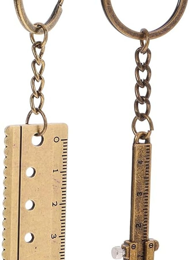 قطعتان من مفتاح سلسلة الفرجار اليدوي المصغر، أداة قياس محمولة من الفولاذ المقاوم للصدأ - Image 1