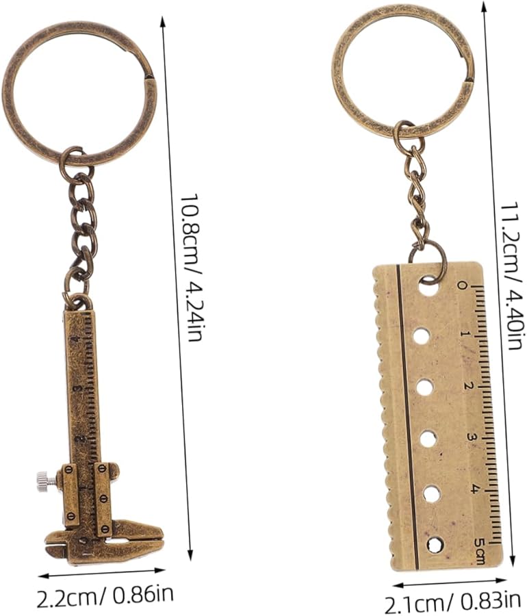 قطعتان من مفتاح سلسلة الفرجار اليدوي المصغر، أداة قياس محمولة من الفولاذ المقاوم للصدأ - Image 3