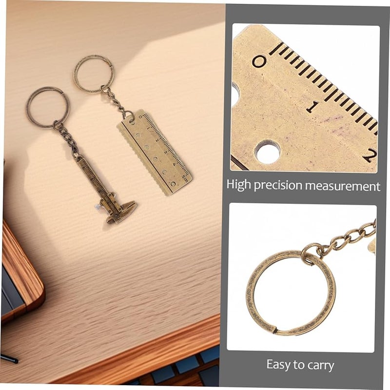 قطعتان من مفتاح سلسلة الفرجار اليدوي المصغر، أداة قياس محمولة من الفولاذ المقاوم للصدأ - Image 4