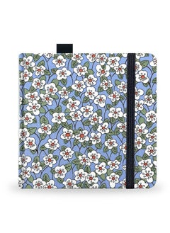 Excefore Portable Watercolor Sketchbook, 5x5" Handy Handmade Cloth Fabric Hardcover Sewing Binding Travel Watercolor Paper 140LB/300gsm 20Sheets/40Pages Journal Mixed Media Pad Notebook Blue White Flower  - Image 1