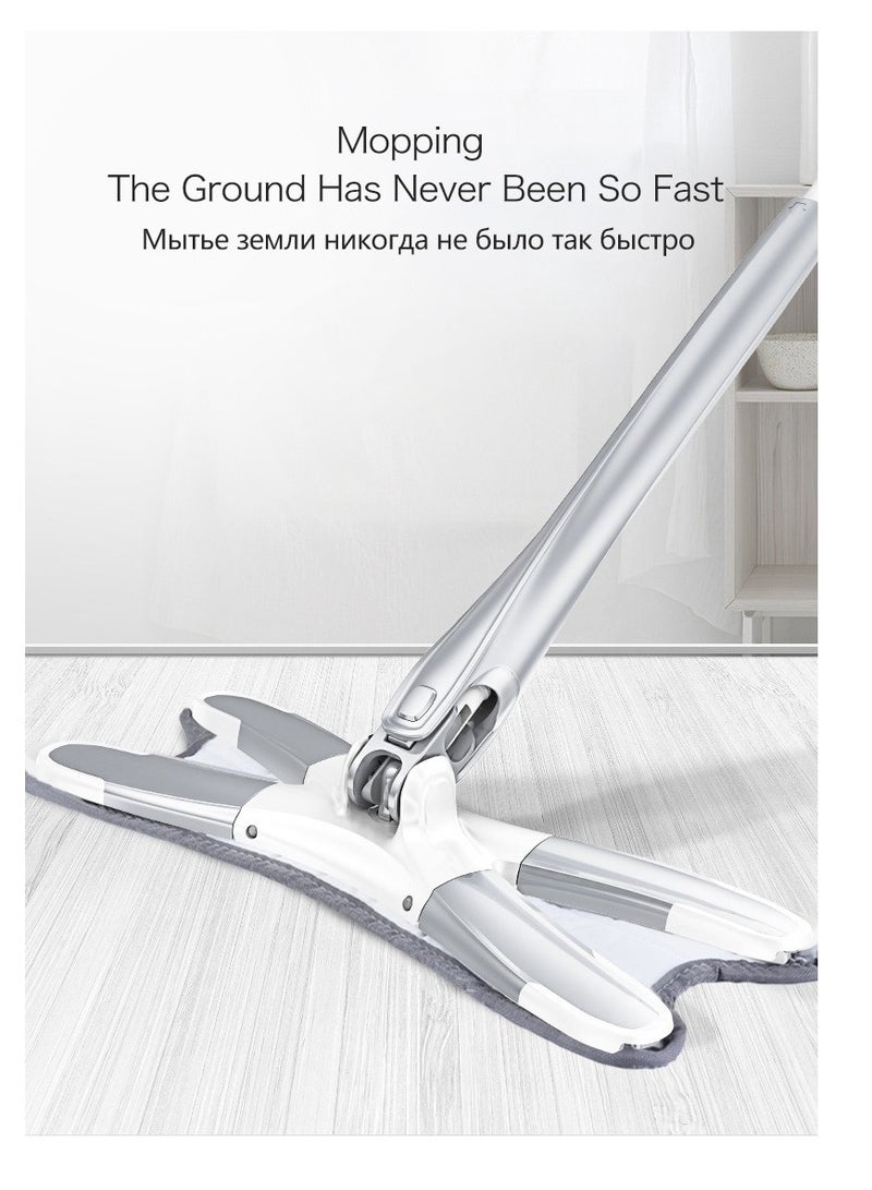 X-type Microfiber Floor Mop Hand-free Wash Spin Strong Water Absorption Cleaning Tools Long Handle Manual Extrusion Household - Image 2