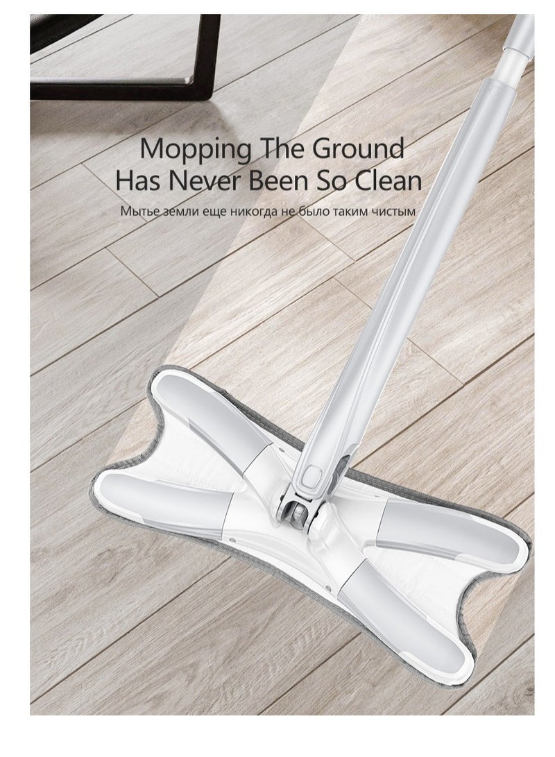 X-type Microfiber Floor Mop Hand-free Wash Spin Strong Water Absorption Cleaning Tools Long Handle Manual Extrusion Household - Image 3