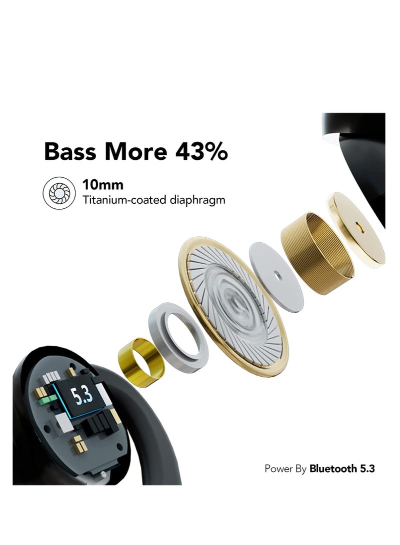 SYOSI Ear Buds Wireless Earbuds, V5.3 Bluetooth Earbuds 120Hrs Playtime, 4.7g Mini Size Painless Wear, IPX7 Waterproof, Deep Bass 2.0, Over-Ear Earbuds Wireless Bluetooth Headphones for Sport Running - Image 3