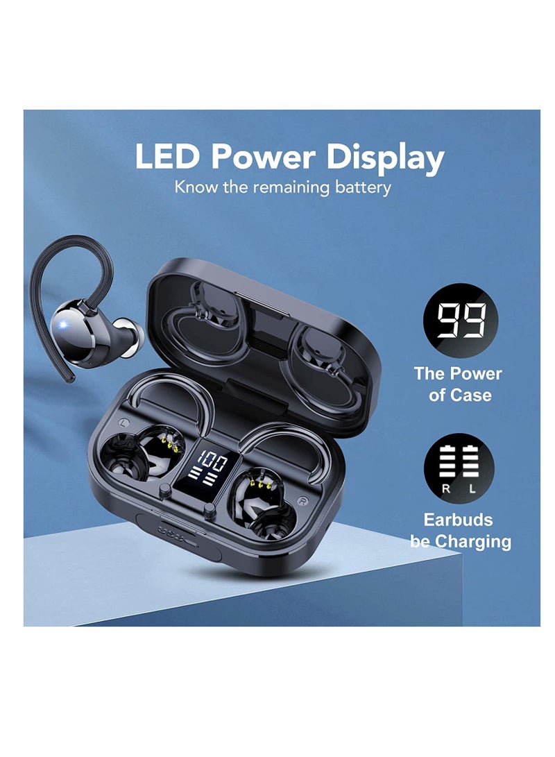 SYOSI Ear Buds Wireless Earbuds, V5.3 Bluetooth Earbuds 120Hrs Playtime, 4.7g Mini Size Painless Wear, IPX7 Waterproof, Deep Bass 2.0, Over-Ear Earbuds Wireless Bluetooth Headphones for Sport Running - Image 4