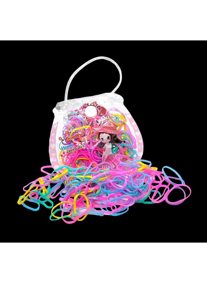 Kids Elastic Hair Bands Set 300 Pieces in Cute Handbag Shape Box, Soft Stretchy Ponytail Holders, Multi Color Hair Ties for Girls, Strong Grip No Pull Design for Daily Use - Image 2
