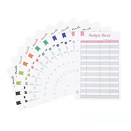 eleger Budget Sheets for A7 Binder, 96 Pcs Budget Tracker Inserts for A7 Planner, 6-hole Budget Refill Pages for Budgeting - Image 1