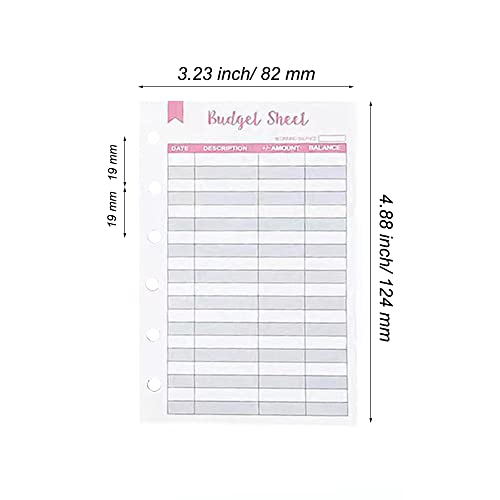 eleger Budget Sheets for A7 Binder, 96 Pcs Budget Tracker Inserts for A7 Planner, 6-hole Budget Refill Pages for Budgeting - Image 2