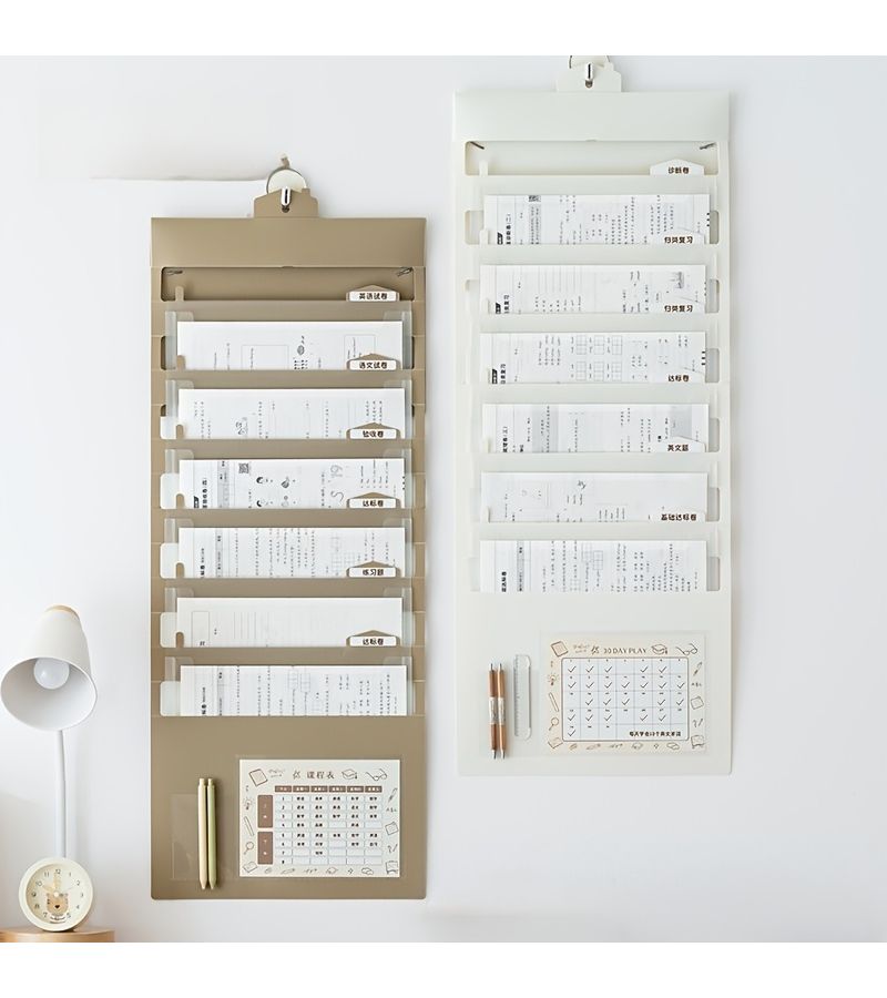 White 30 Day Plan A4 File Folder Multi Layer Handheld Organizer - Image 1