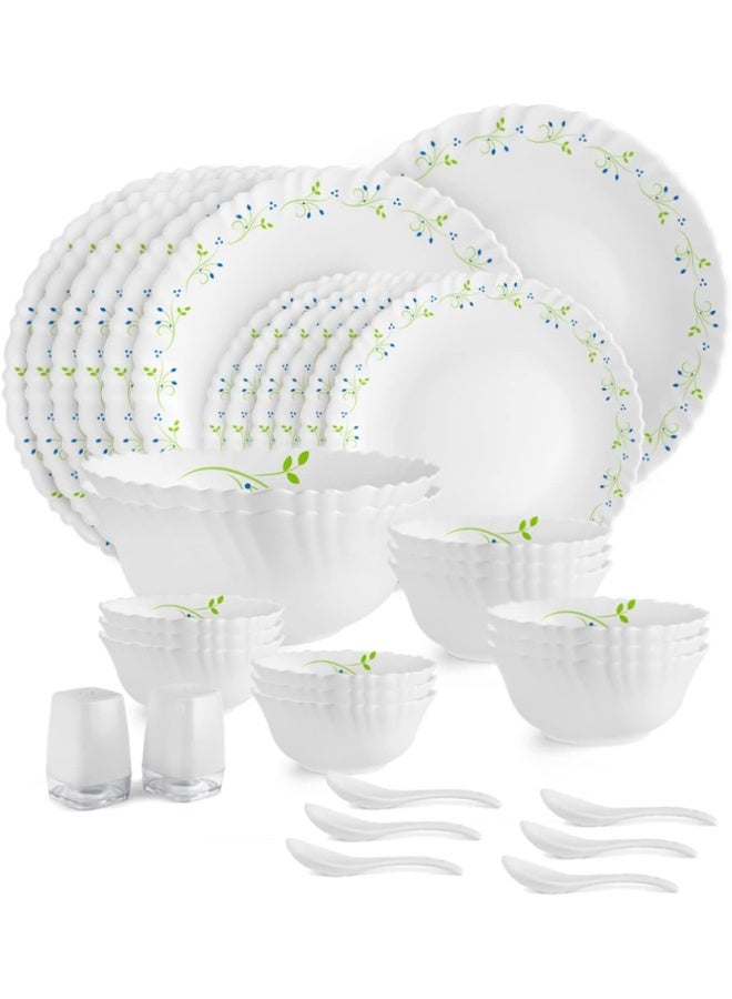 Cello Opalware Dazzle Tropical Lagoon Dinner Set, 35PCs, White - Image 1