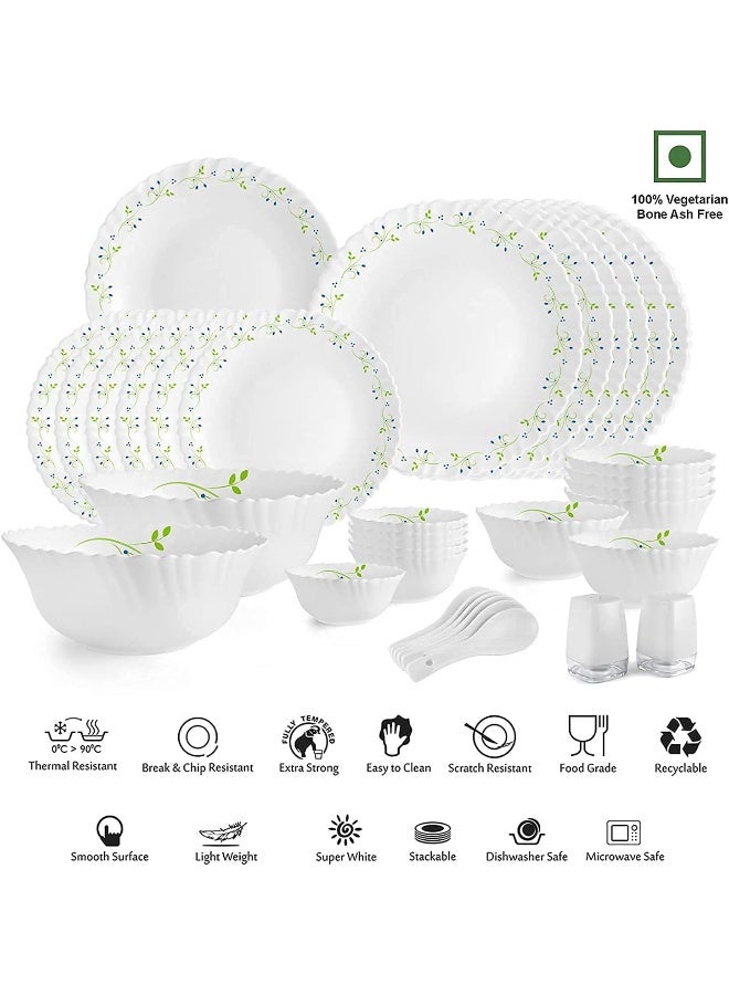 Cello Opalware Dazzle Tropical Lagoon Dinner Set, 35PCs, White - Image 3