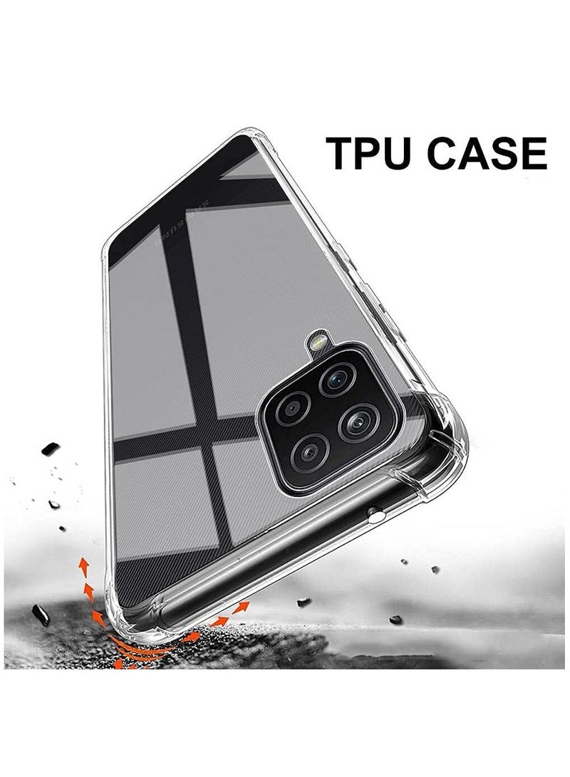 DUSALA Samsung Galaxy M12,A12,F12 Case Cover Back Clear Air Cushion Soft Silicone Shockproof Anti-Scratch Protective Bumper Shell Corner - Image 3