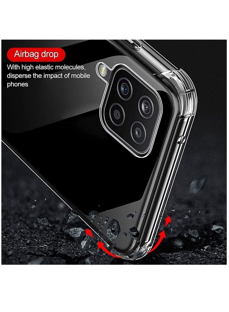 DUSALA Samsung Galaxy M12,A12,F12 Case Cover Back Clear Air Cushion Soft Silicone Shockproof Anti-Scratch Protective Bumper Shell Corner - Image 4