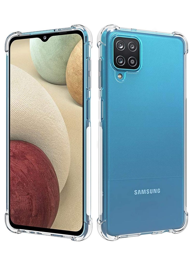 DUSALA Samsung Galaxy M12,A12,F12 Case Cover Back Clear Air Cushion Soft Silicone Shockproof Anti-Scratch Protective Bumper Shell Corner - Image 1