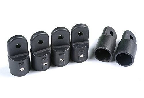 MxEol Boat 3 Bow Bimini Top Fittings Hardware Set Black Nylon W/Screws 12 PCS (Black, 7/8 Inch Set) - Image 3