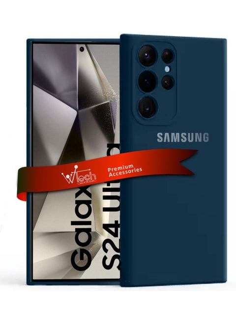 Soft Liquid Silicone Case Cover For Samsung Galaxy S24 Ultra 5G 2024 Navy Blue