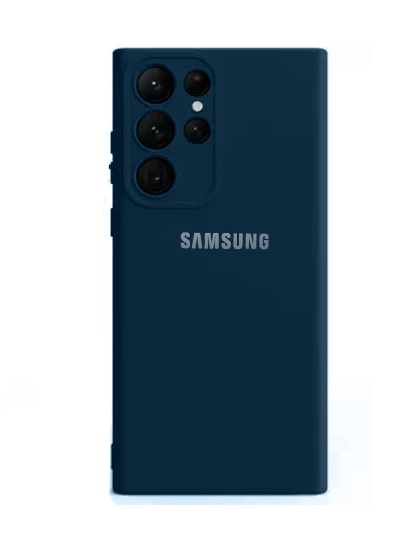 Soft Liquid Silicone Case Cover For Samsung Galaxy S24 Ultra 5G 2024 Navy Blue