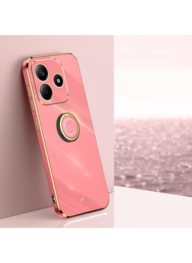 The Bros Case For Redmi Note 14 5G Straight 6D Plating Gold Edge TPU Shockproof Case with Ring Holder