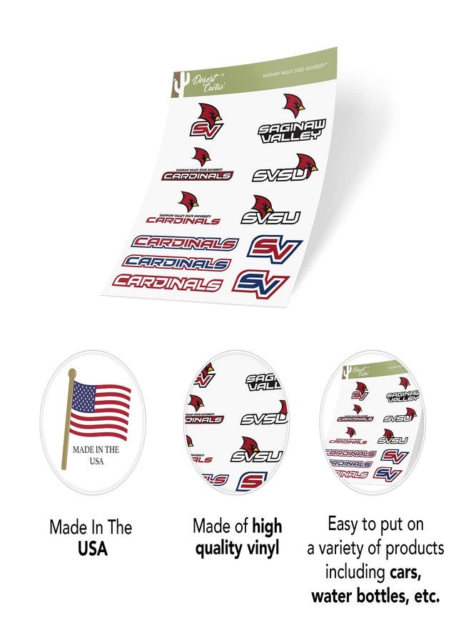 Desert Cactus Saginaw Valley State University Sticker SVSU Cardinals Sticker Vinyl Decals Laptop Water Bottle Car Scrapbook Sheet T2 (Type 2) - Image 5