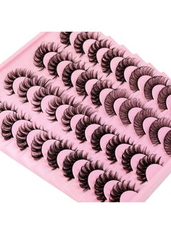 Focipeysa False Lashes Natural Look 20 Pairs Strip Fluffy D Curl Fake Eyelashes Pack 4 Styles Mixed Volume Eye Lashes Multipack  - Image 1