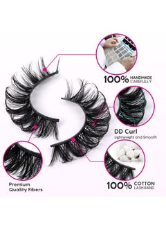 Focipeysa False Lashes Natural Look 20 Pairs Strip Fluffy D Curl Fake Eyelashes Pack 4 Styles Mixed Volume Eye Lashes Multipack  - Image 5