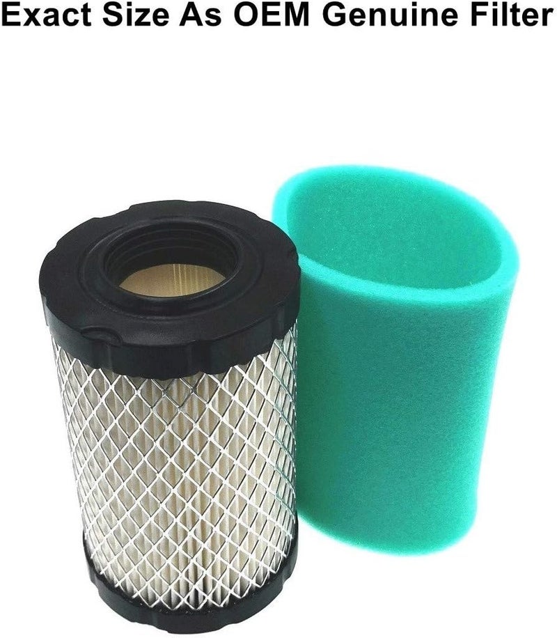 MOWFILL 2 Pack 796031 Air Filter Replace for BS 992376 590825 591334 594201 OEM Air Cleaner Cartridge with 797704 Pre Filter Fits Lawn Mower Air Cleaner Element - Image 2