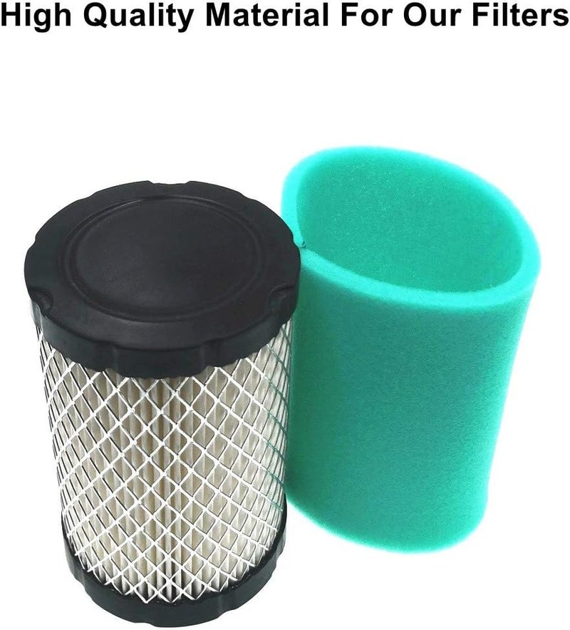 MOWFILL 2 Pack 796031 Air Filter Replace for BS 992376 590825 591334 594201 OEM Air Cleaner Cartridge with 797704 Pre Filter Fits Lawn Mower Air Cleaner Element - Image 3