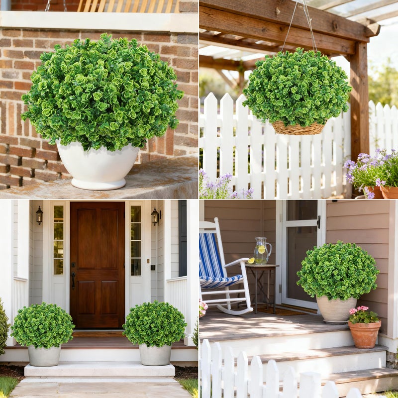Ivydale Artificial Fake Outdoor Plants for Spring Summer Decoration, 12 Bundles Fake Plastic Roses UV Resistant Look Real Faux Plants for Planter Outside Front Door Porch Patio Balcony Garden Indoor Yard Urn - Image 4
