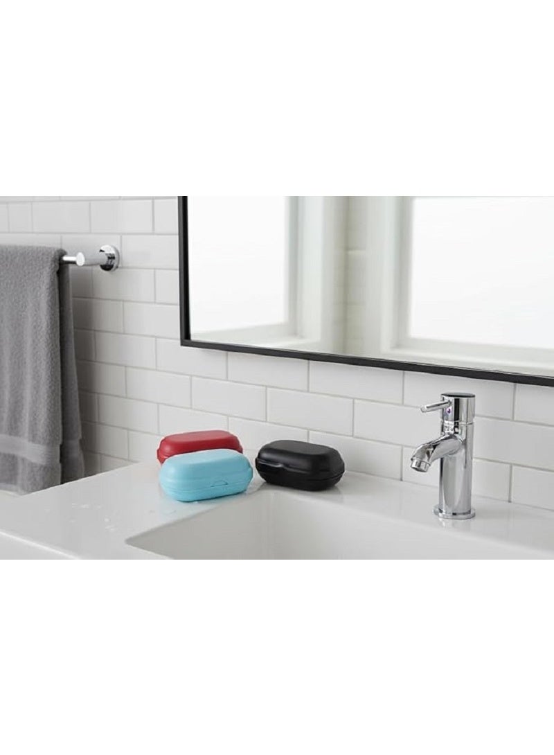 علبة صابون بلاستيك محمولة — صبّانة عملية للسفر والرحلات والجيم-علبة حفظ الصابون مناسبة التنقل اليومي (متعدد الالوان) - Image 3