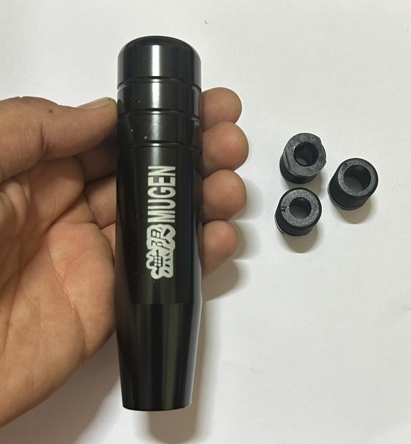AUTO MT JDM Mugen 13CM Universal Aluminium Mugen Long Racing Car Mugen Shift Knob Manual Transmissive Mugen Gear Shift Knob with 3 Adapters (Black Mugen Gear Shift Knob 13CM) - Image 5