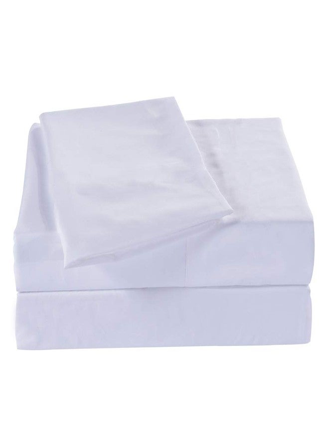 Meicotton Bedding ملاءة سرير مزدوجة مفردة - 300 خيط، قطن مصري 100% عالي الجودة - مجموعة الفنادق. تُباع الملاءة بشكل منفصل - أبيض - Image 1
