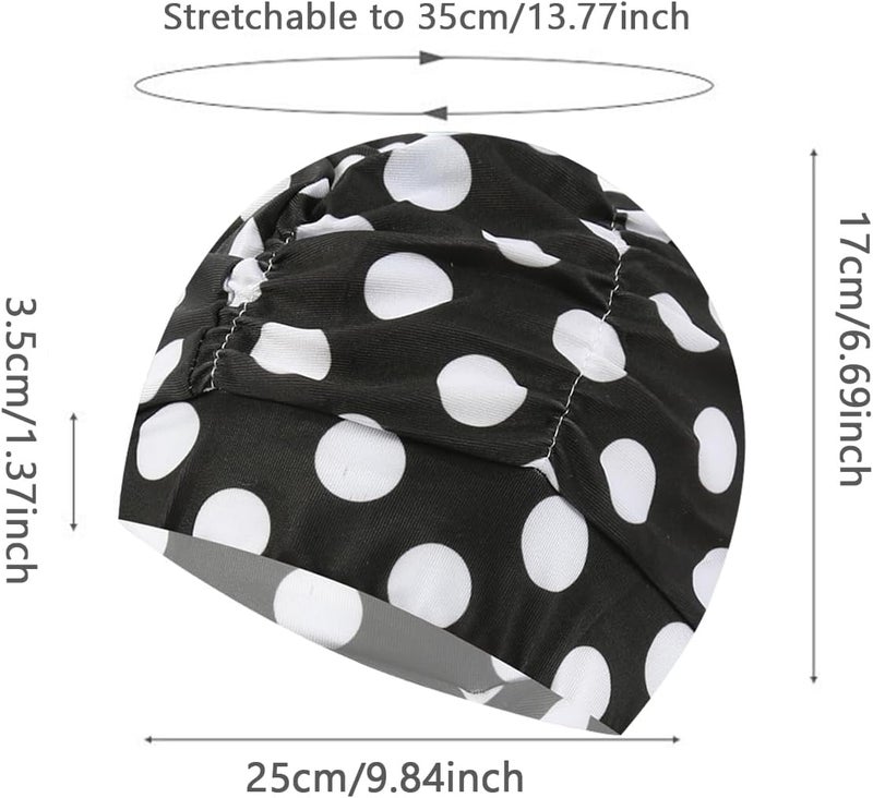 Ewandastore Colorful Pleated Nylon Cloth Swim Cap Large Swimming Cap Hot Spring Bathing Caps for Adult Men Women Long Hair - Image 2