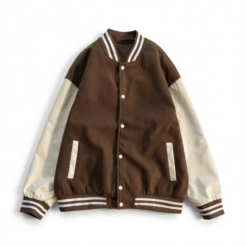 Men's PU Leather Baseball Jacket Casual Streetwear Oversized Coat - Image 2