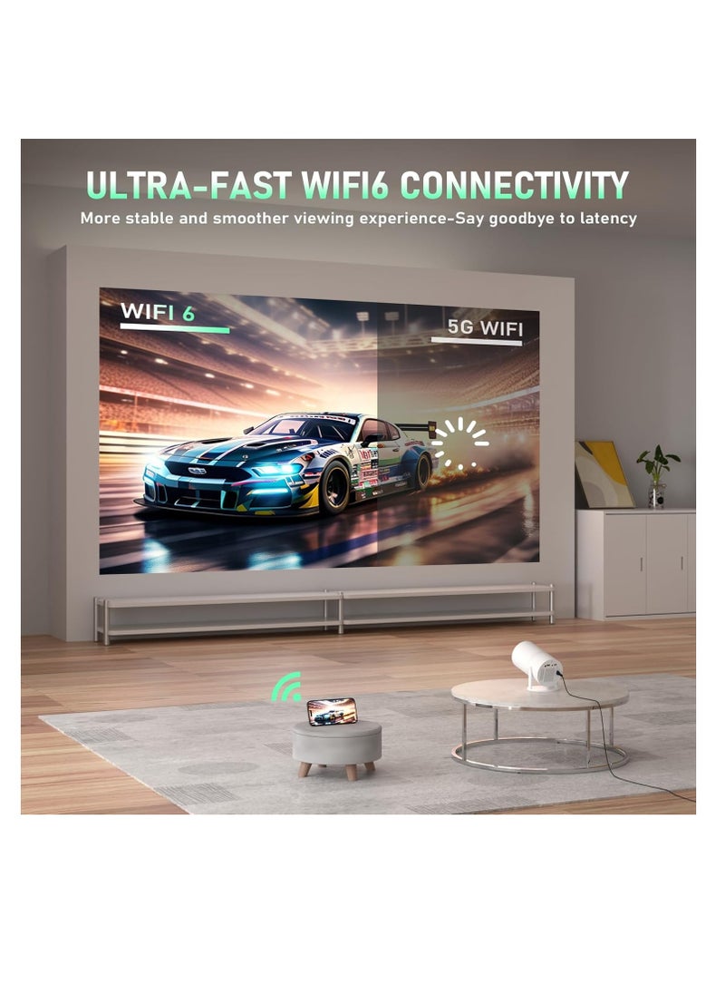 XuanPad - [Electric Focus] Mini Projector with Android System,  Portable Projector with WiFi 6 and Bluetooth, Auto Vertical Correction, FULL HD 1080P, 180°Rotatable Outdoor Movie Projector for Phone | X3 | S3KG - Image 1