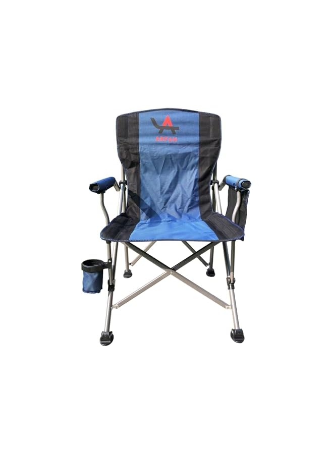 PROMASS Folding Camping Chair Portable Outdoor Beach Chair, Heavy Duty Foldable Lawn chair Support 150kg, Collapsible Lightweight Camp Chair with Cup Holder&Carry Bag for Fishing Outside Sports (Blue) - Image 4