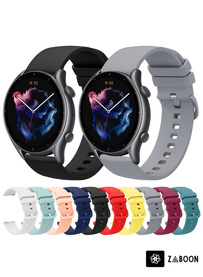 Zaboon Amazfit GTR 3 Pro 22mm Solid Color Soft Silicone Watch Band - Image 3