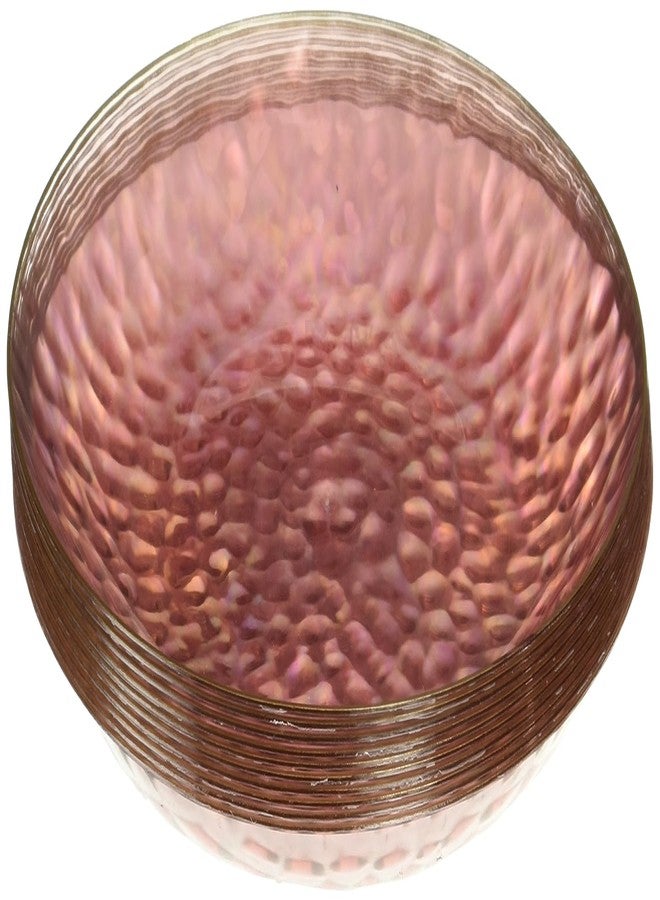 Blue Sky Organic Hammered Pink With Gold Rim Plates - 10 Count, 10" | Round Disposable Plastic, Elegant Design for Parties & Events - Image 1
