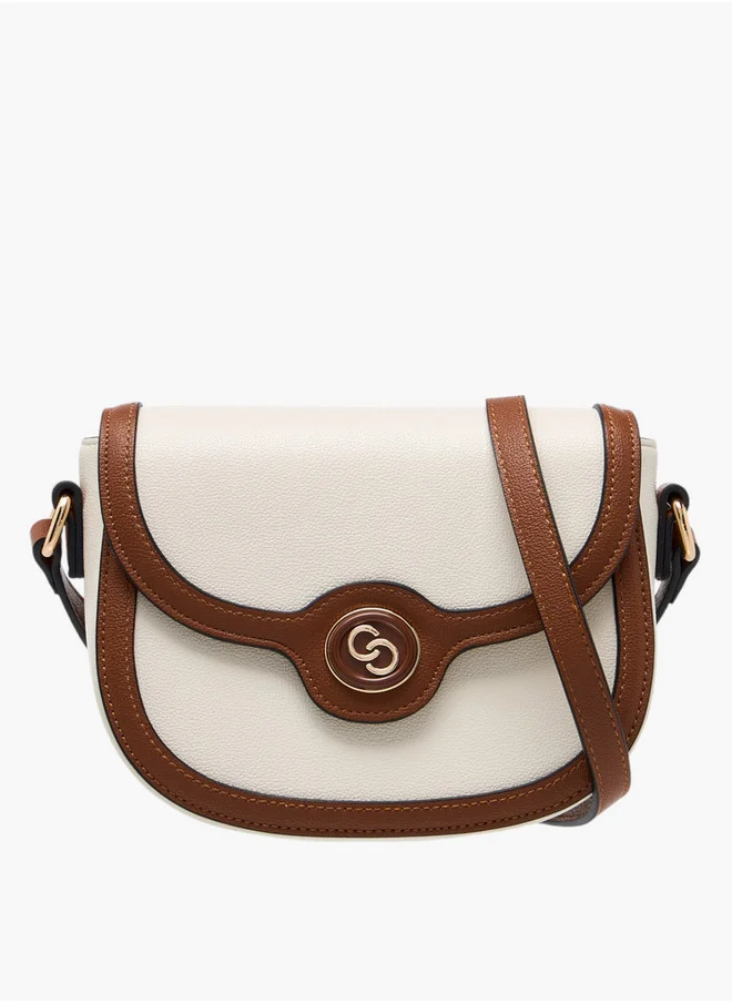 Celeste Women's Textured Crossbody Bag with Adjustable Strap and Flap Closure
