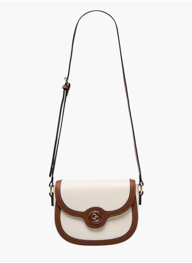 Celeste Women's Textured Crossbody Bag with Adjustable Strap and Flap Closure