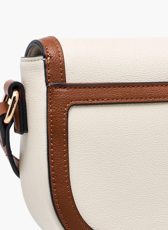 Celeste Women's Textured Crossbody Bag with Adjustable Strap and Flap Closure