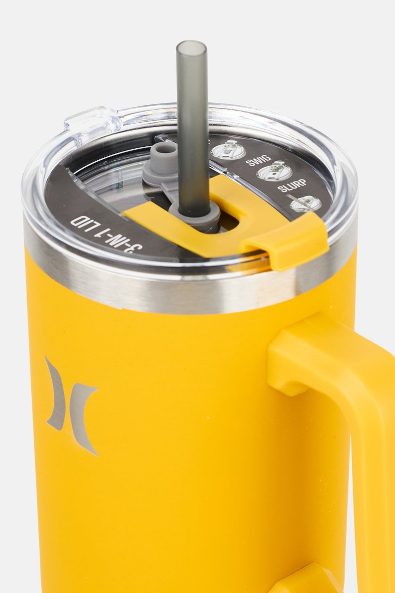 Hurley 3 In 1 Lid Double Walled Vacuum Insulated Tumbler, Yellow - Image 3