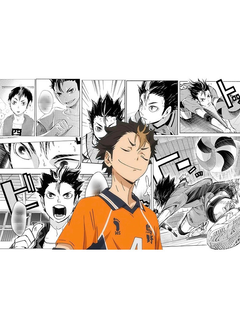 مجموعة ملصقات أنمي لكرة الطائرة Junior المكونة من 6 قطع، 21x30 سم، فن جداري مطبوع على الوجهين، ملصق أنمي لطيف لتزيين غرفة النوم أو السكن. - Image 4