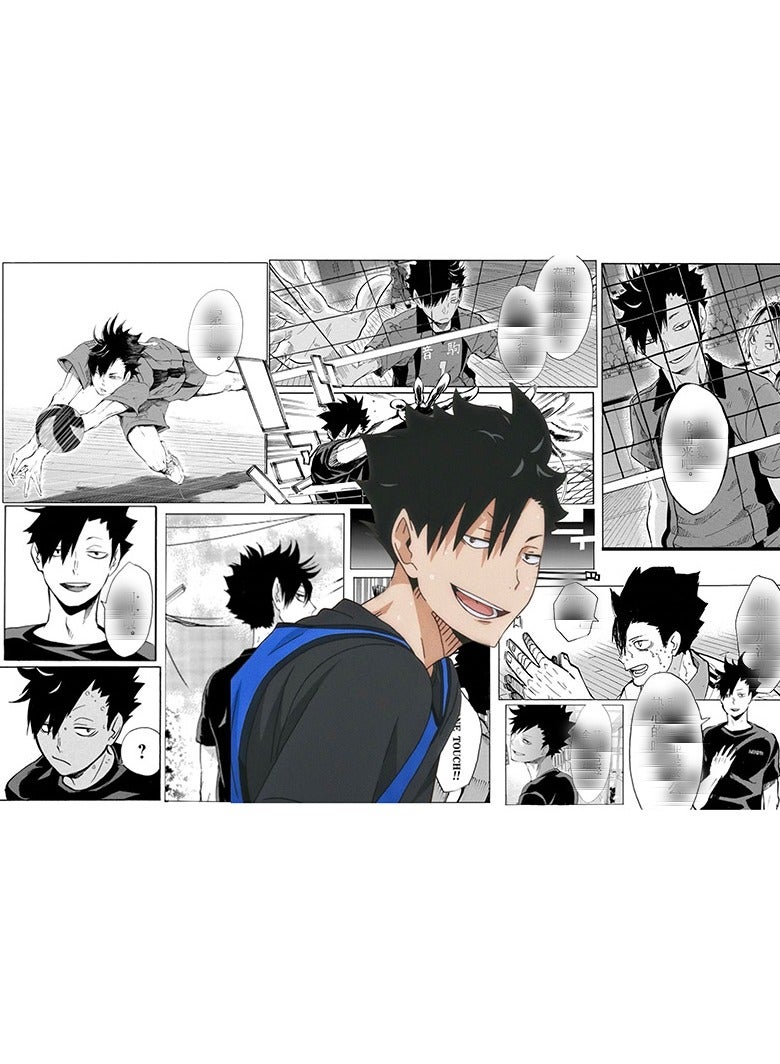 مجموعة ملصقات أنمي لكرة الطائرة Junior المكونة من 6 قطع، 21x30 سم، فن جداري مطبوع على الوجهين، ملصق أنمي لطيف لتزيين غرفة النوم أو السكن. - Image 5