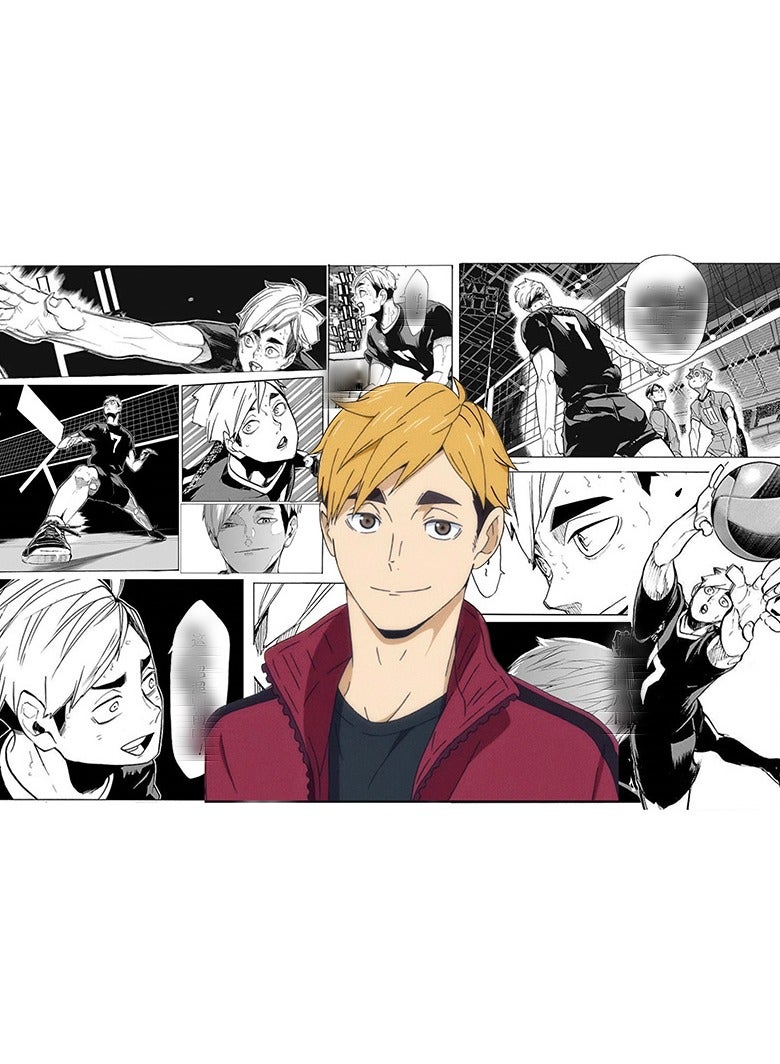 مجموعة ملصقات أنمي لكرة الطائرة Junior المكونة من 6 قطع، 21x30 سم، فن جداري مطبوع على الوجهين، ملصق أنمي لطيف لتزيين غرفة النوم أو السكن. - Image 3