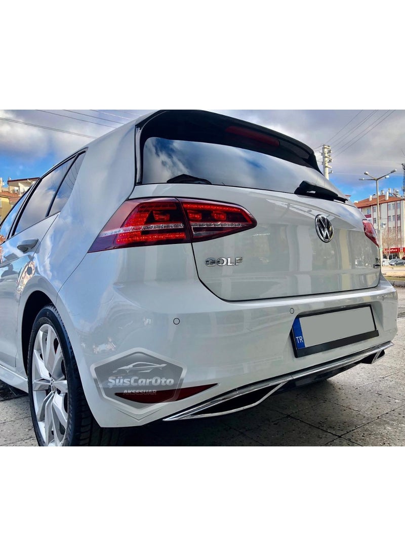 ŞüsCarOto Aksesuar Vw Golf 7 Compatible Vehicle Special Glossy Black Oem Rear Diffuser Highline Diffuser with Tabs Chrome Exhaust Outlet Rear Bumper Insert Imported 1st Class  - Image 2