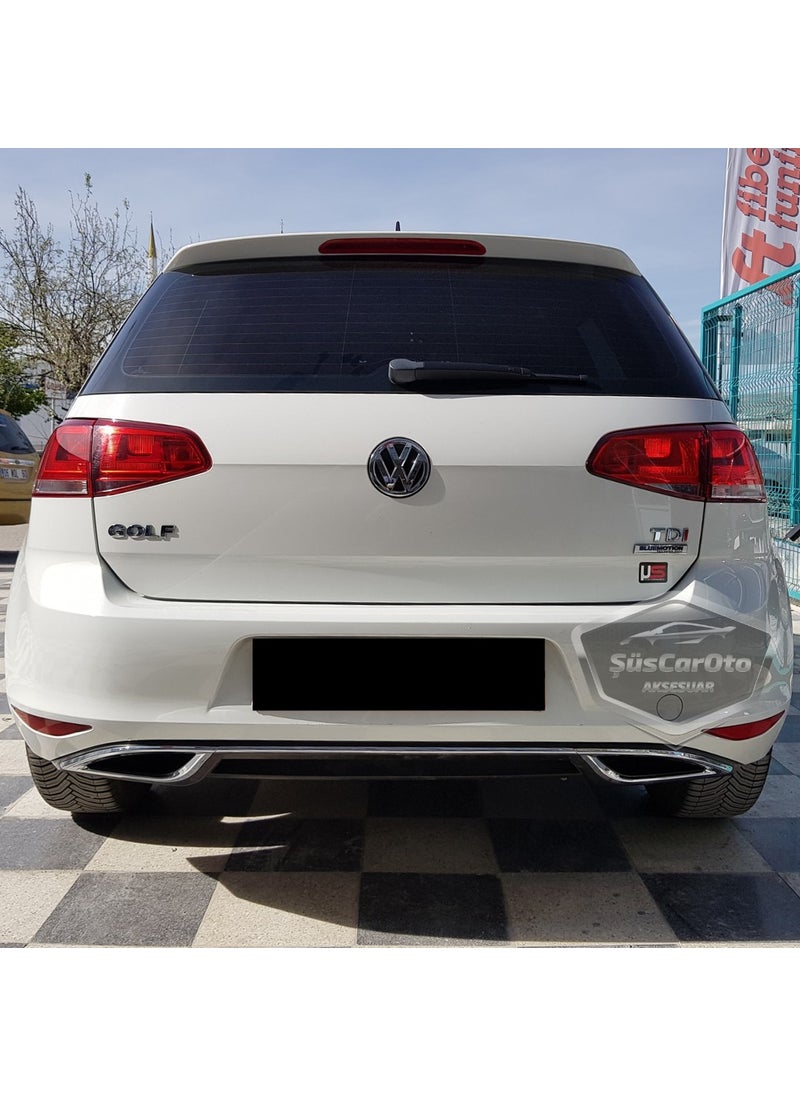 ŞüsCarOto Aksesuar Vw Golf 7 Compatible Vehicle Special Glossy Black Oem Rear Diffuser Highline Diffuser with Tabs Chrome Exhaust Outlet Rear Bumper Insert Imported 1st Class  - Image 1
