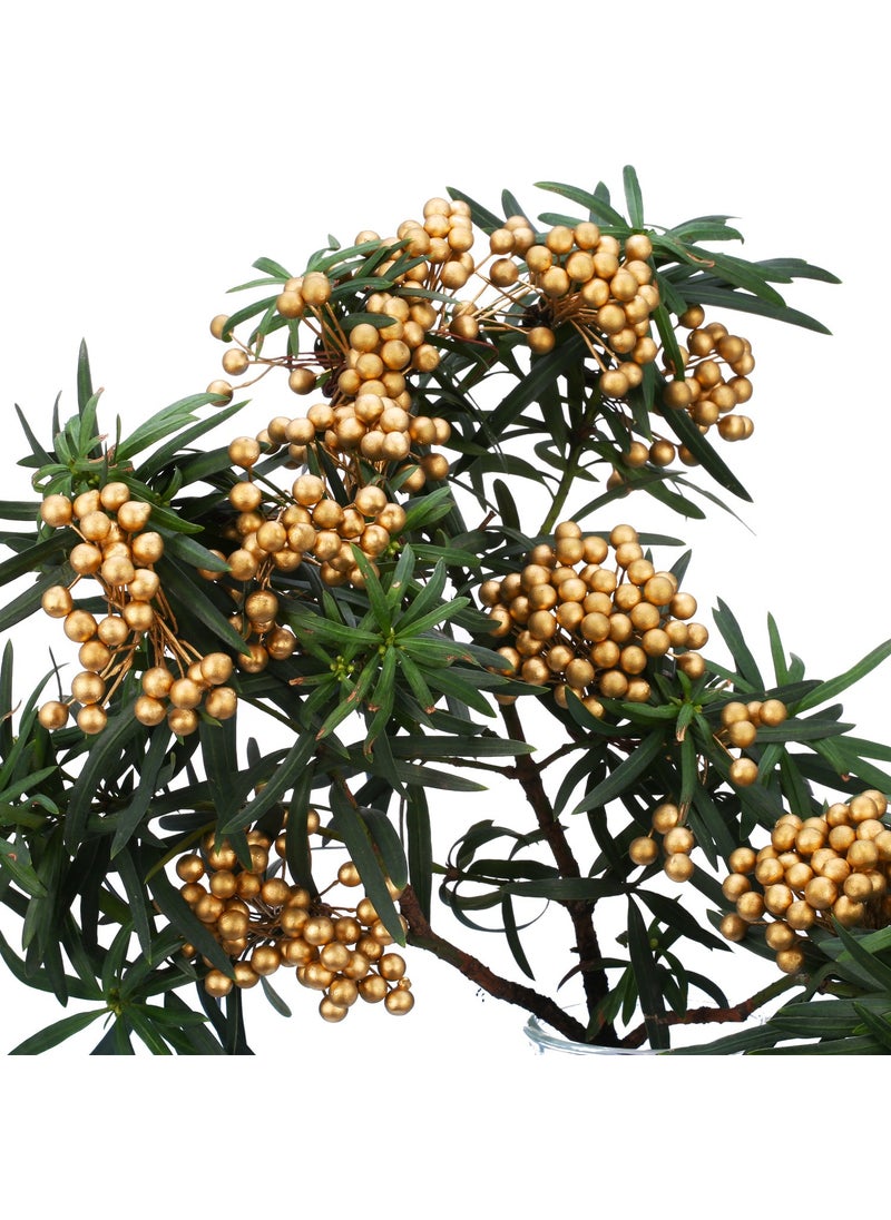 BBTO BBTO Artificial Holly Berries on Wire Stems  250 Stems with 500 Pieces 8 mm Fake Berries for Tree Decorations Wreath Craft Use Wedding Party Favor (Gold)  - Image 5