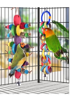 Excefore Bird Chew Toys, Colorful Bagel Cascade Bird Parrot Toy, Parrot Biting Paper Cardboard Olympic Rings Conures Toys, for Cockatiels, Cockatoos, Macaws and Similar Sized Pet Birds  - Image 4