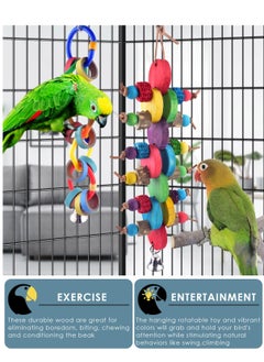 Excefore Bird Chew Toys, Colorful Bagel Cascade Bird Parrot Toy, Parrot Biting Paper Cardboard Olympic Rings Conures Toys, for Cockatiels, Cockatoos, Macaws and Similar Sized Pet Birds  - Image 3
